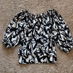 Black and White Blouse